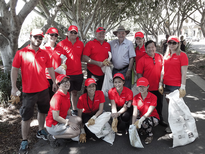 Atradius staff taking part in rubbish collecting day