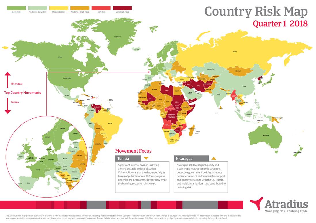 Carte des Risques Pays Atradius T1 2018